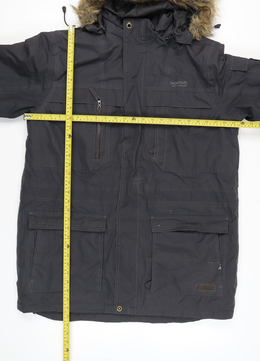 Regatta Men’s Black L Parka Coat Hooded Long Waterproof Winter