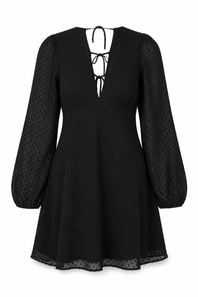 ASOS DESIGN Women’s Black Size 4 Short A-Line Lace Up Dress