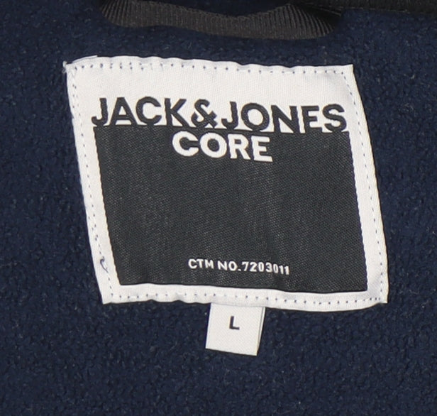 Jack & Jones Men’s Blue Fleece Full Zip Jacket Size L