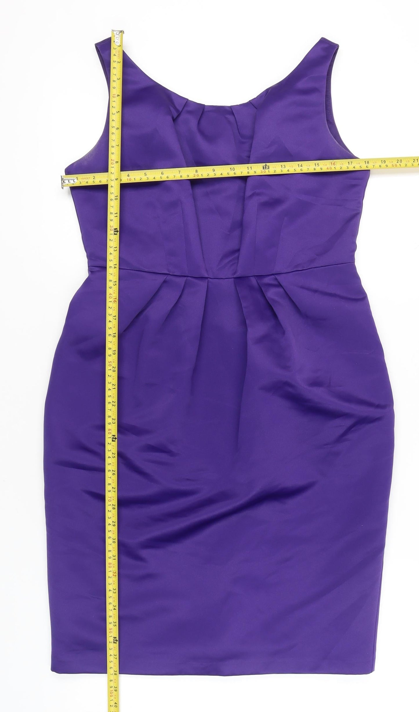 Marks and Spencer Women’s Purple Sheath Dress UK 14 Knee Length Sleeveless