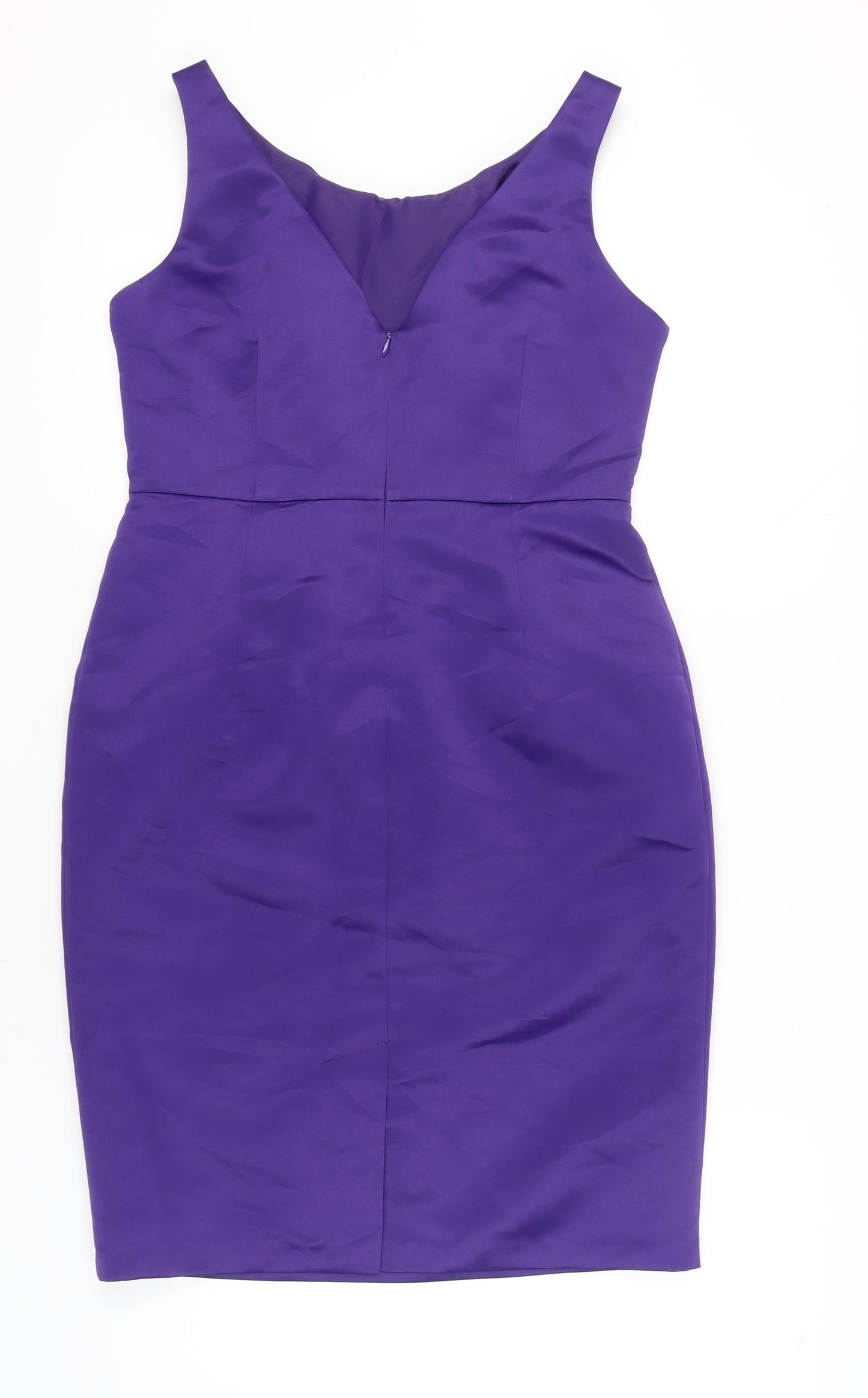 Marks and Spencer Women’s Purple Sheath Dress UK 14 Knee Length Sleeveless
