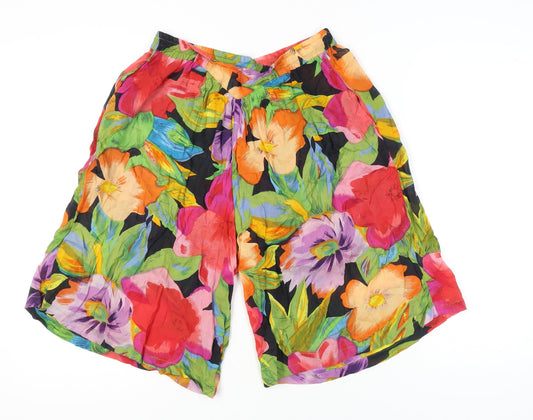 Long Tall Sally Womens Multicoloured Floral Culotte Shorts Size M