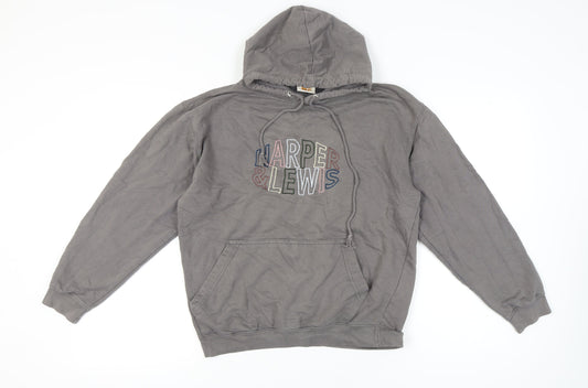 Harper & Lewis Womens Grey Pullover Hoodie Medium Embroidered Logo
