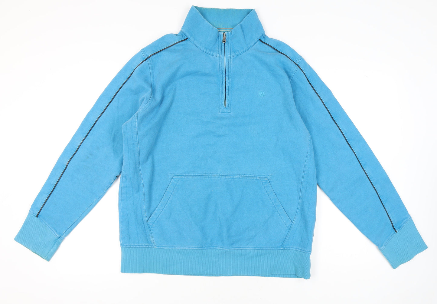 Fat Face Men’s Blue XL 1/2 Zip High Neck Sweatshirt Long Sleeve Cotton Blend