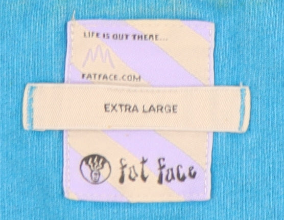 Fat Face Men’s Blue XL 1/2 Zip High Neck Sweatshirt Long Sleeve Cotton Blend