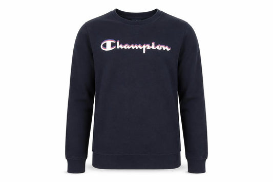 Front view of Champion boys’ black 13-14y logo pullover sweatshirt crew neck