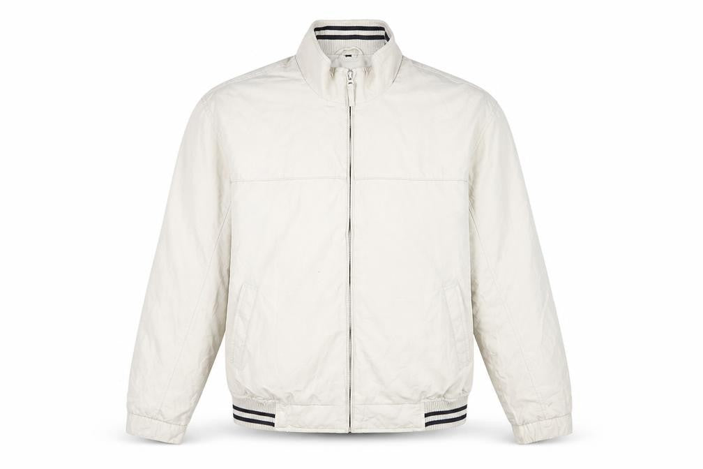 Front view of Thomas Nash Men’s Beige Full Zip Casual Jacket, size L