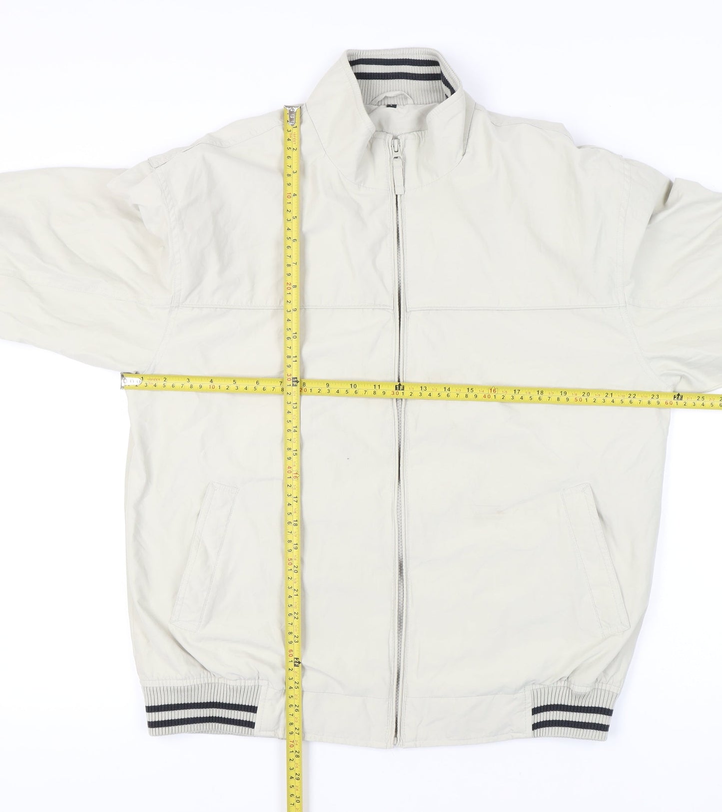 Thomas Nash Men’s Beige Full Zip Casual Jacket Size L