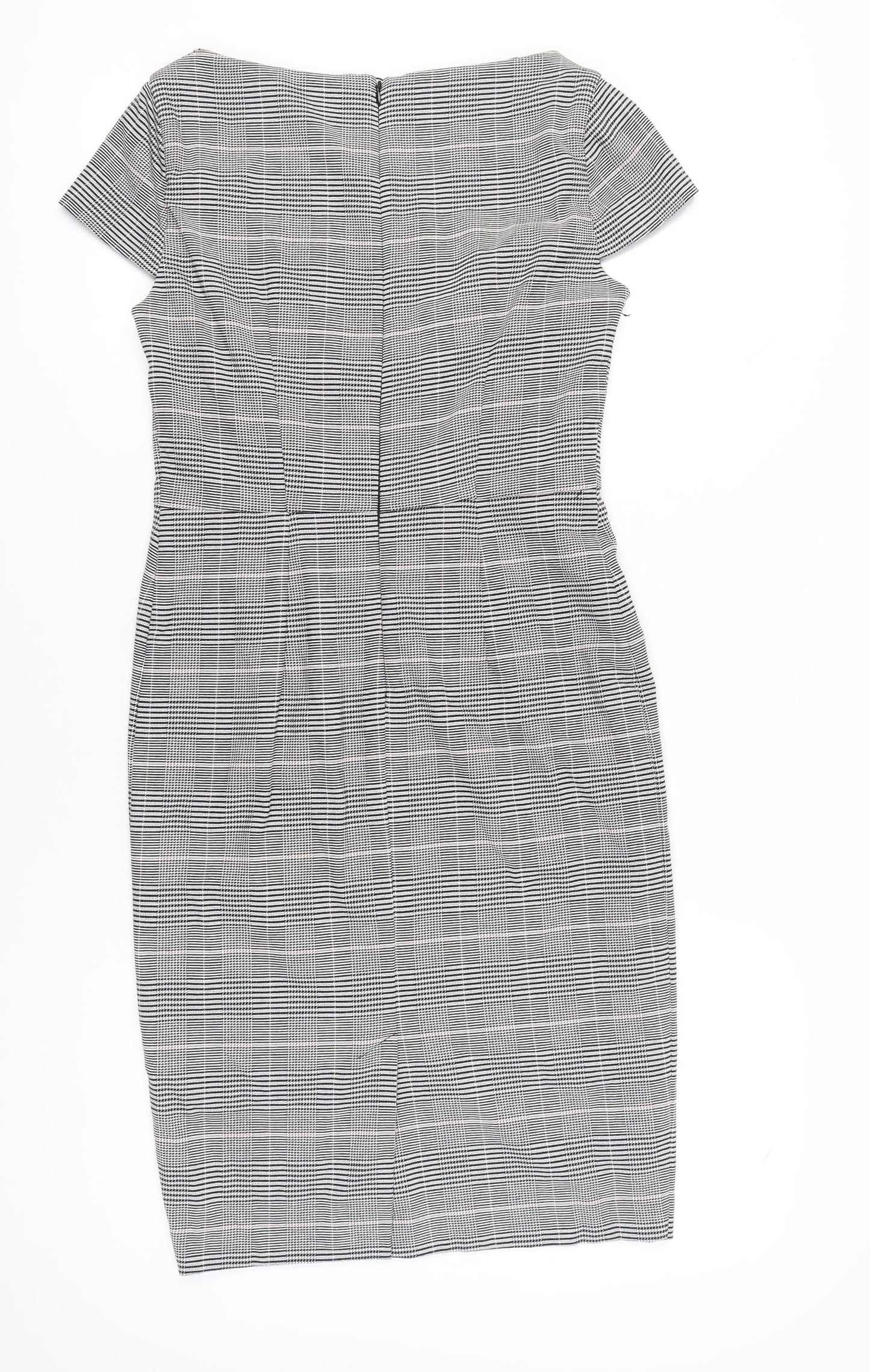 Marks and Spencer Women Grey Check Sheath Work Dress UK 10