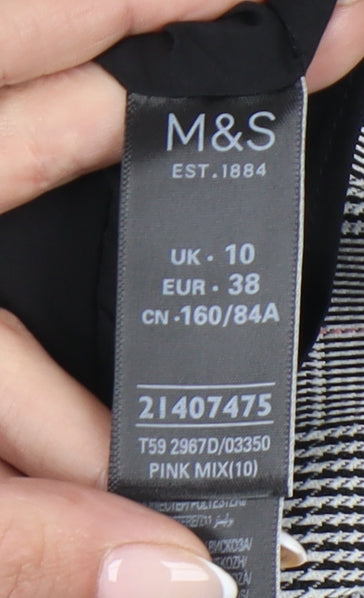Marks and Spencer Women Grey Check Sheath Work Dress UK 10