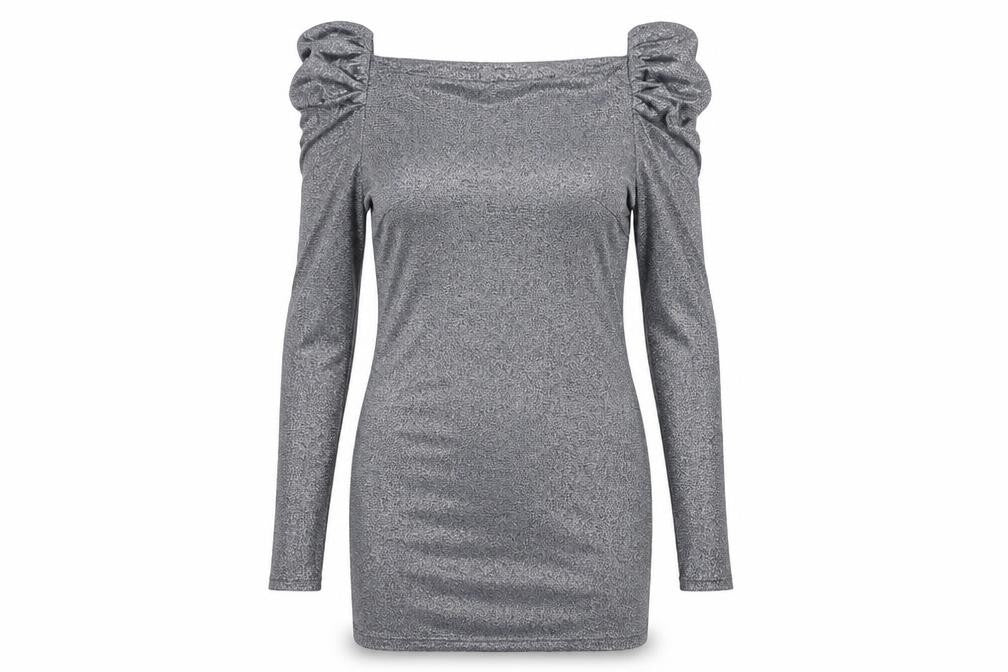 Jarlo Women’s Silver Bodycon Party Dress Size 14 Long Sleeve