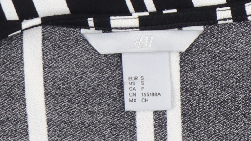 H&M Women’s Black White Striped Wrap Dress Size 8 Knee Length
