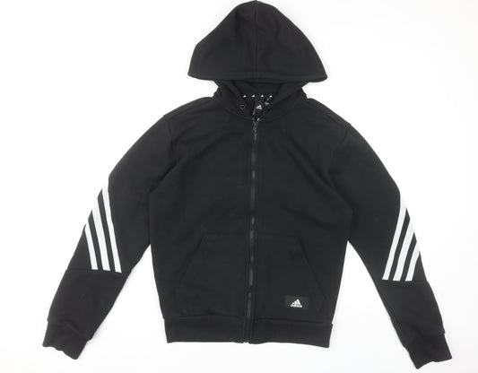 Adidas Mens Black XS Full Zip Hoodie Sports Fleece Jacket
