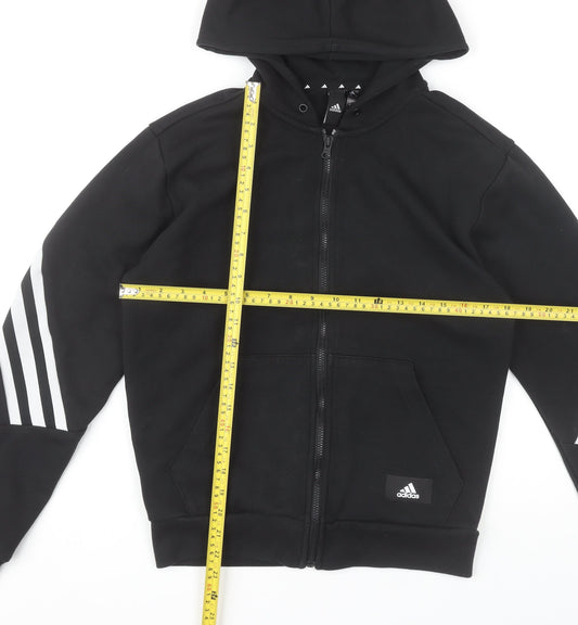 Adidas Mens Black XS Full Zip Hoodie Sports Fleece Jacket
