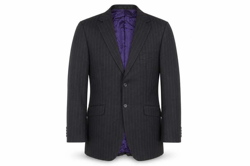 Marks and Spencer Men’s Black Pinstripe Wool Blazer Jacket 40L