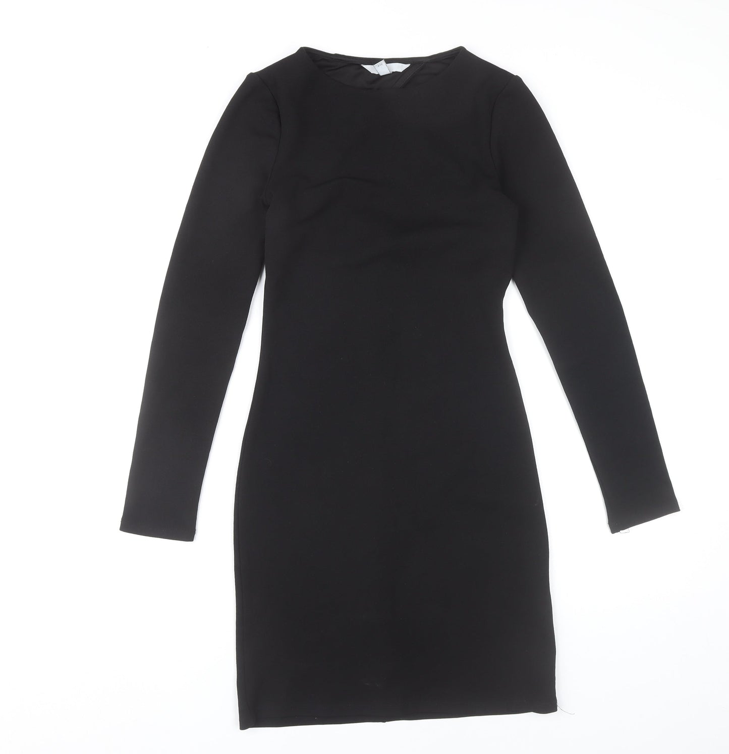 H&M Women’s Black XS Bodycon Long Sleeve Knee Length Dress