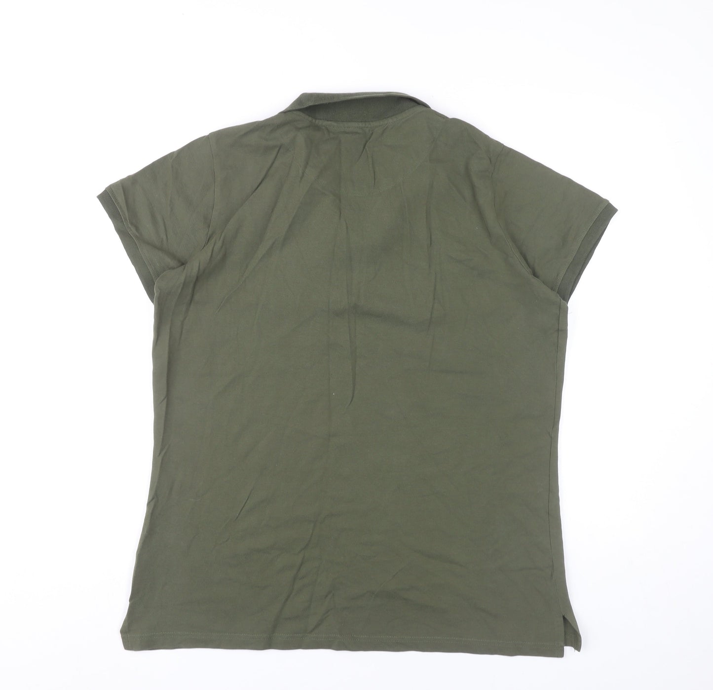 Mountain Warehouse Womens Green Polo Shirt UK 16 Cotton Stretch