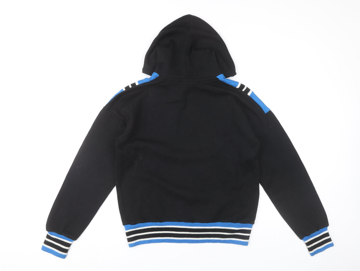 Puma Unisex Black Pullover Hoodie S Retro Striped Sportswear