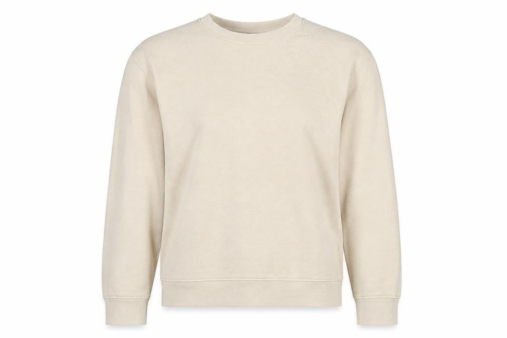 Front view of Nobody's Child Women's Beige Sweatshirt, size S, Crew Neck Pullover