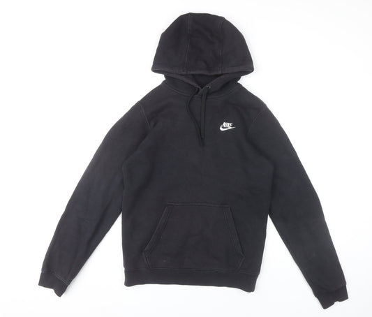 Nike Men’s Black XS Pullover Hoodie Fleece Cotton Logo Sweatshirt