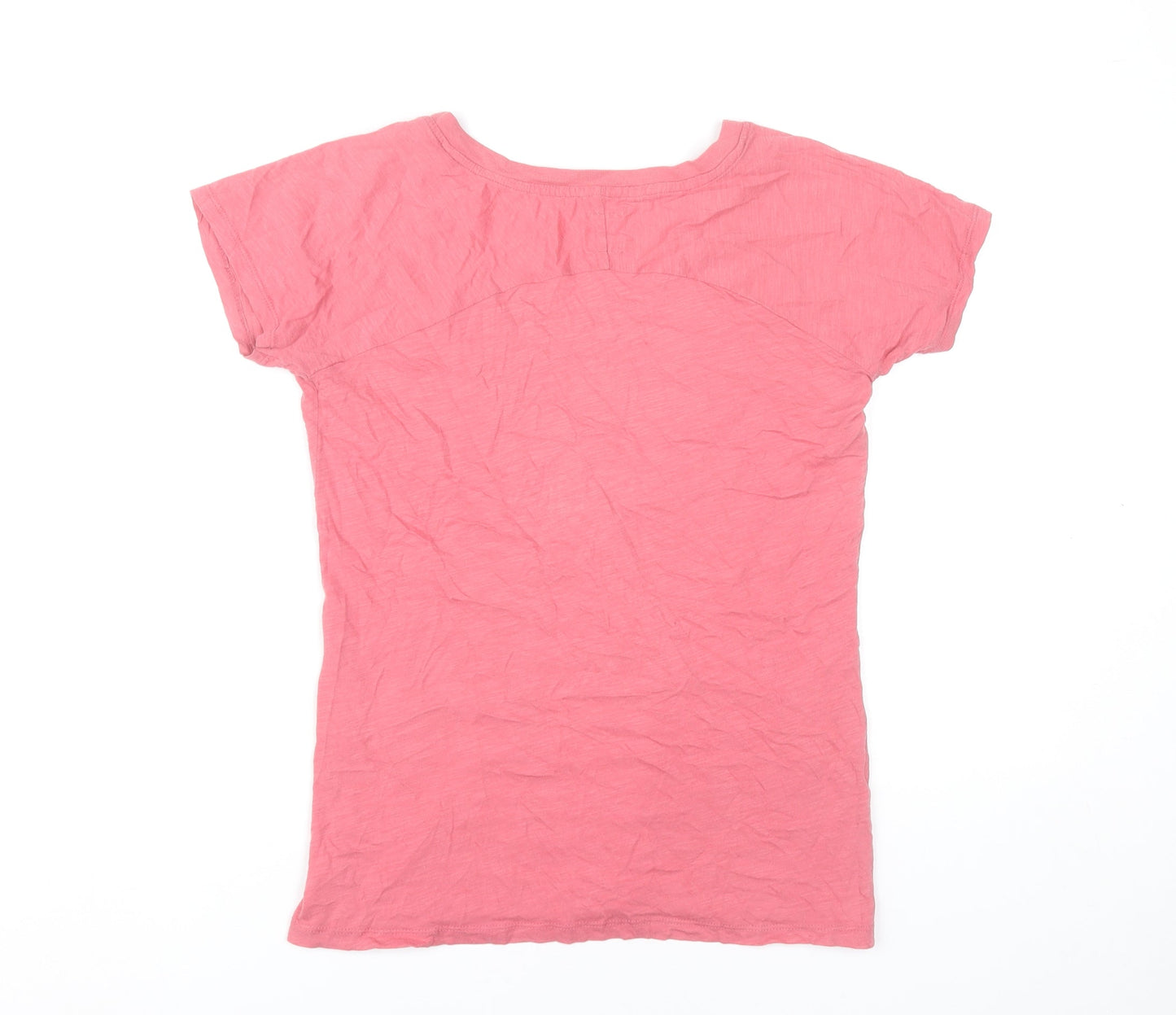 Zara Women’s Pink V-Neck Short Sleeve Cotton T-Shirt Size S