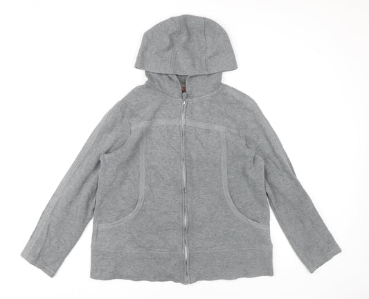 Kirkland Signature Women’s Grey Full Zip Hoodie L Cotton Blend