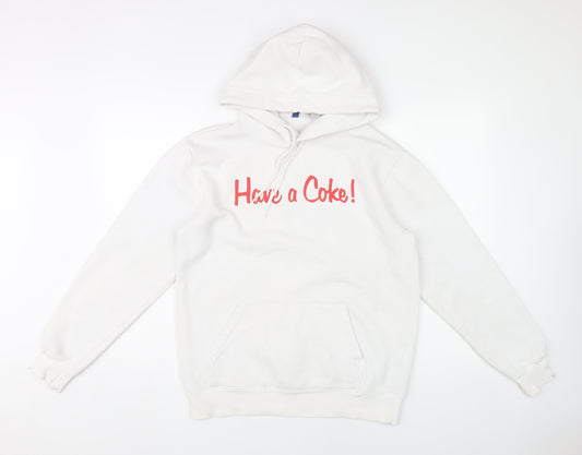 H&M Divided Coca-Cola White Hoodie Women S Pullover Logo Graphic