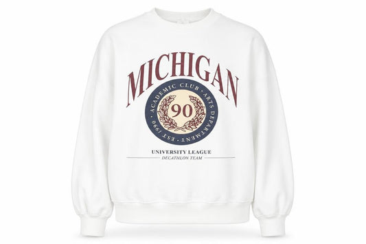 Primark Women’s White Michigan Graphic Sweatshirt Size S