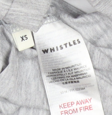 Whistles Womens Grey XS Graphic Slogan T-Shirt Casual
