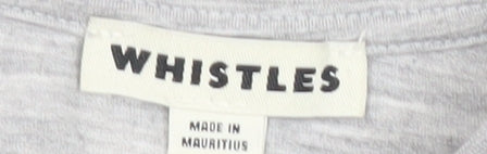 Whistles Womens Grey XS Graphic Slogan T-Shirt Casual