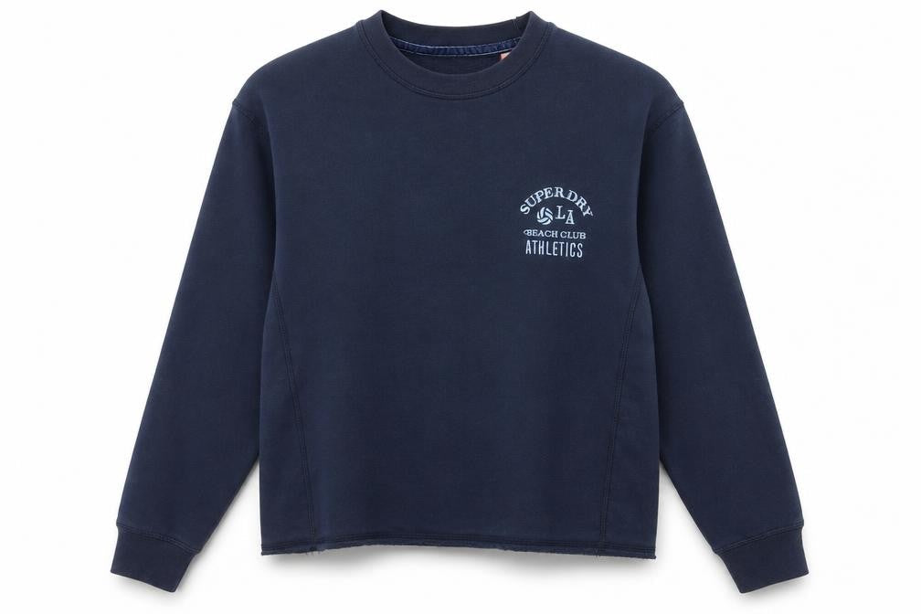 Womens UK M Regular Superdry Blue Pullover Sweatshirt