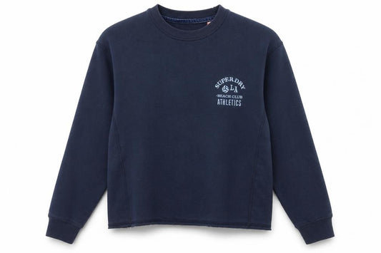 Womens UK M Regular Superdry Blue Pullover Sweatshirt