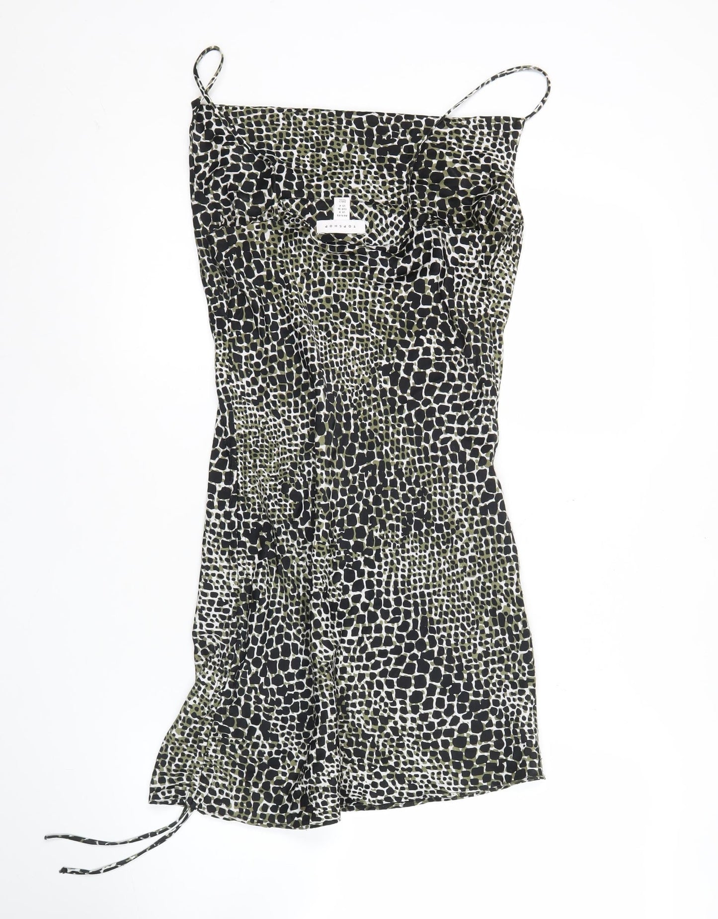 Topshop Women’s Multicoloured Animal Print Petite Size 8 Slip Mini Dress