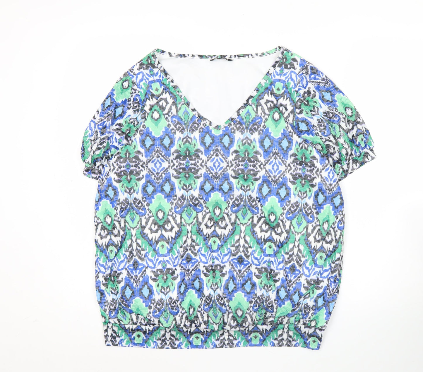 Roman Women’s Multicoloured Size 14 V-Neck Tunic Blouse