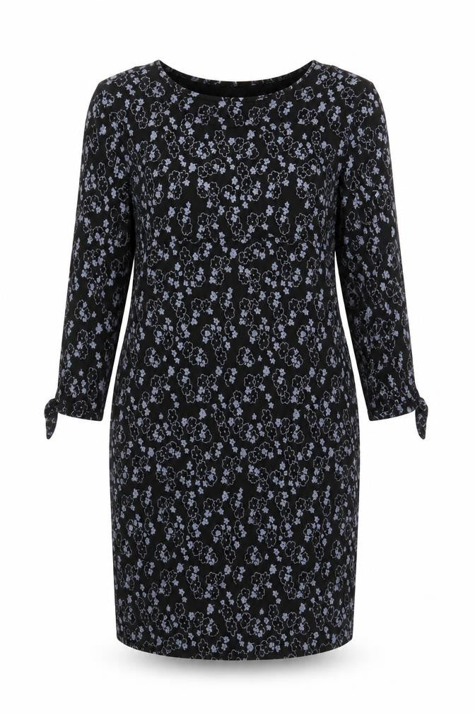 Masai Women’s Black Floral Knee Length Shift Dress Size M