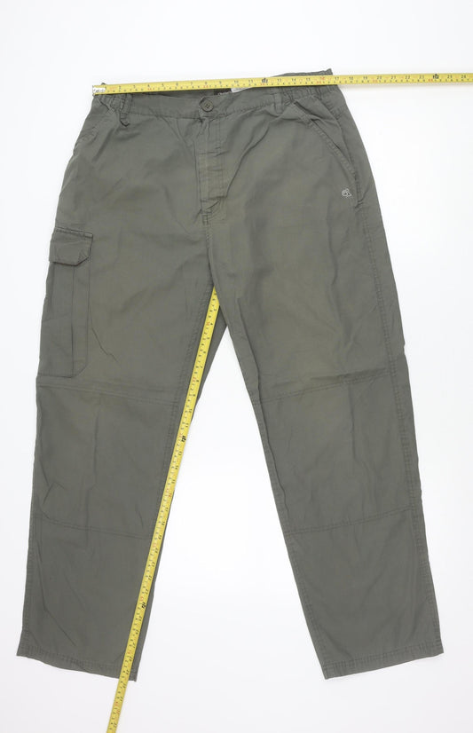 Craghoppers Men’s Green Cargo Trousers 34W Regular Outdoor Pants