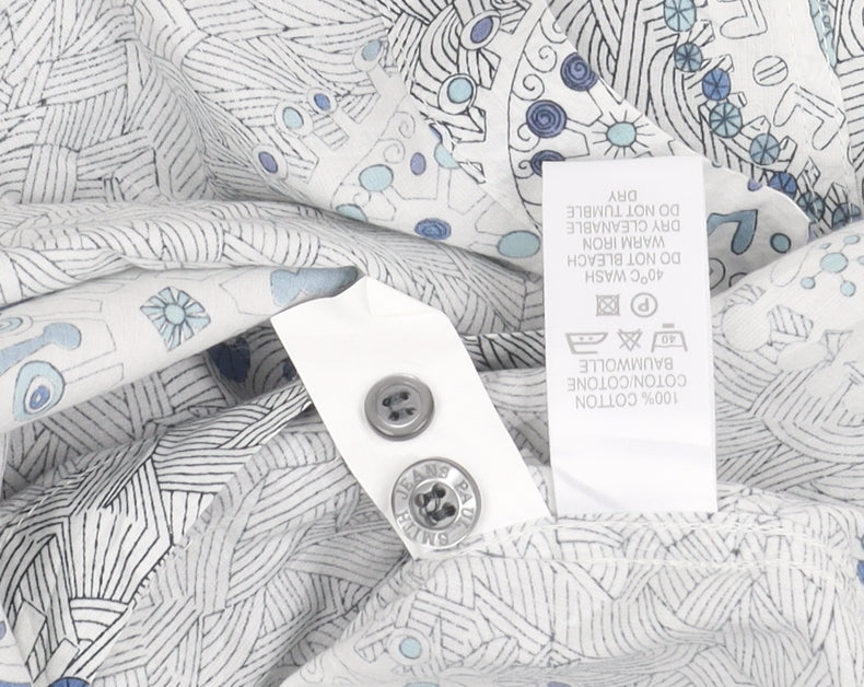 Paul Smith Jeans Men's White Graphic Print Short Sleeve Shirt S