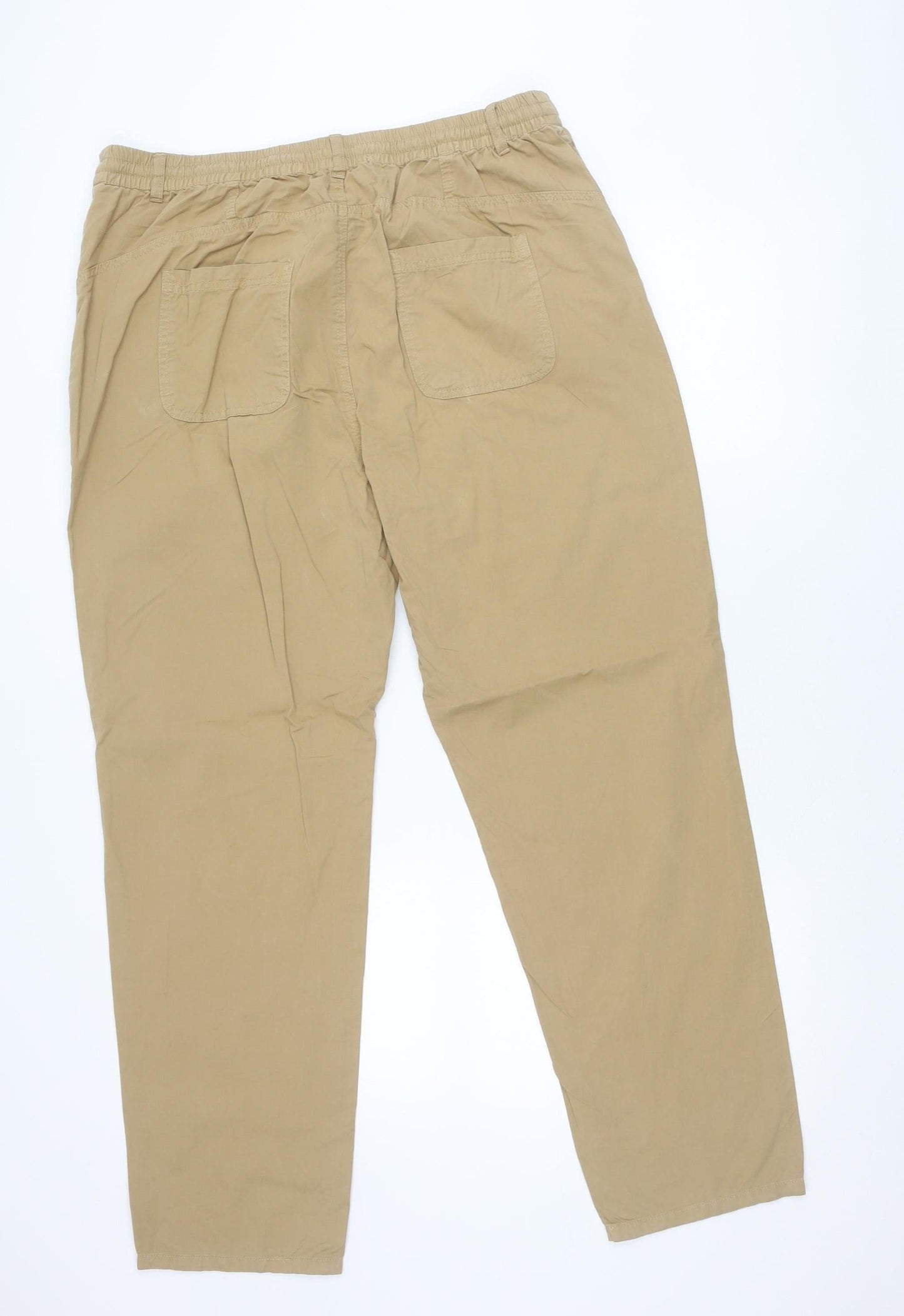 JD Williams Men's Beige Chino Trousers Size 18 Elastic Waist