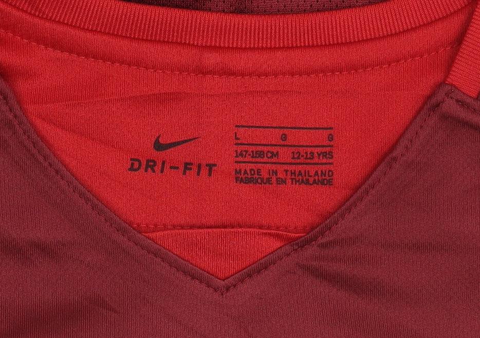 Nike Boys Red Football Jersey Long Sleeve Training Top Size 12-13Y