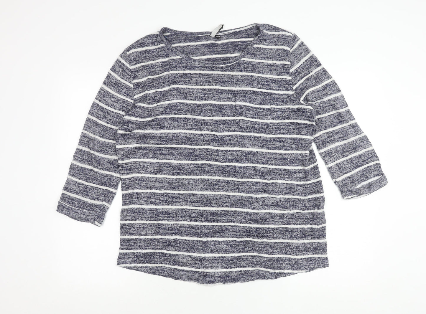 Intuition Women’s Blue Striped Pullover Jumper Size 14/16 3/4 Sleeve
