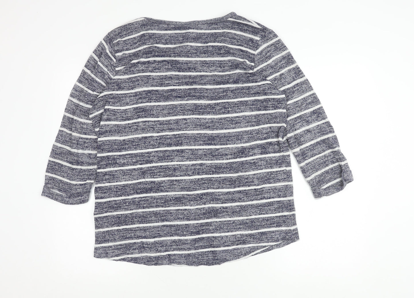 Intuition Women’s Blue Striped Pullover Jumper Size 14/16 3/4 Sleeve
