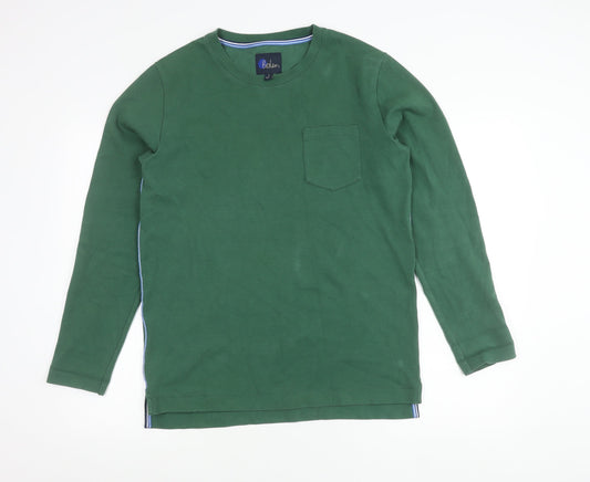 Boden Men’s Green Long Sleeve Crew Neck Cotton Blend T-Shirt Size S