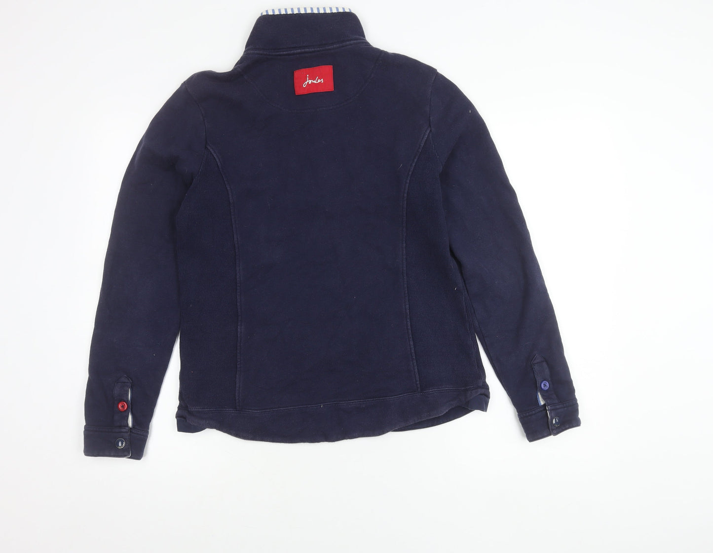 Joules Women’s Navy Blue Henley Sweatshirt Size 12 Cotton Casual