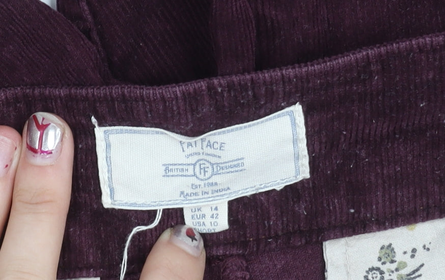 Fat Face Womens Purple Corduroy Chino Trousers Size 14 Regular