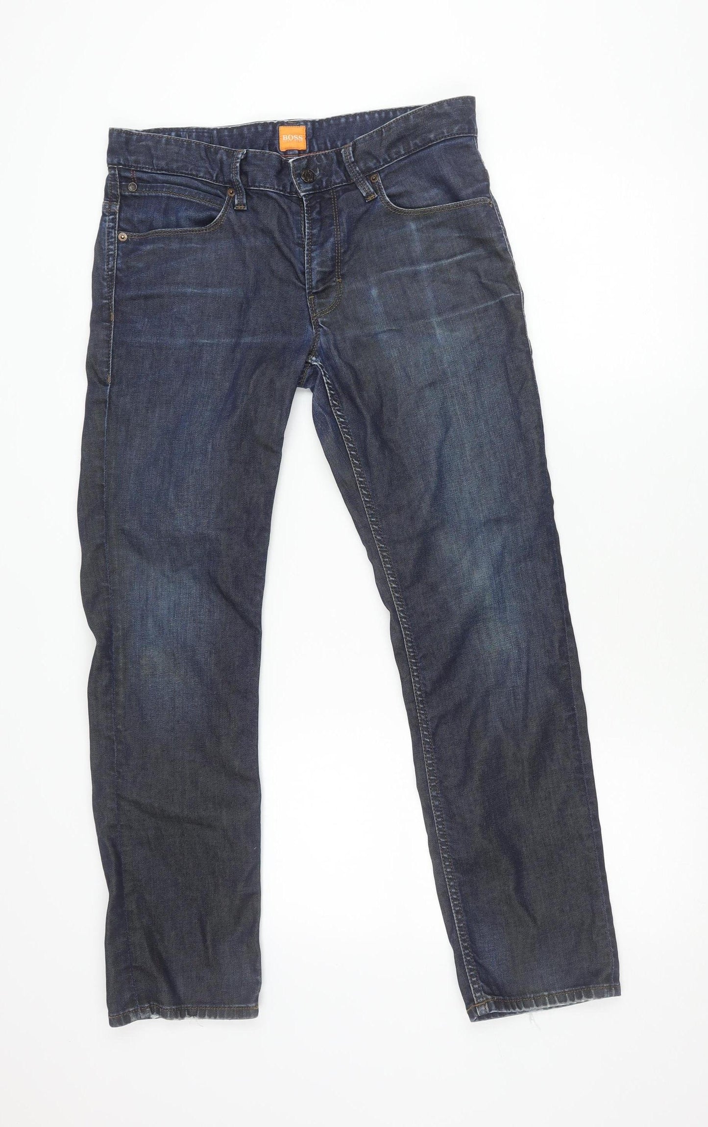 Hugo Boss Men's Blue Straight Leg Jeans Size 32W 30L Denim