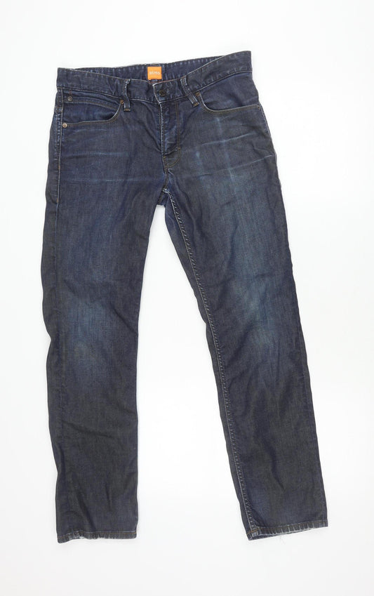 Hugo Boss Men's Blue Straight Leg Jeans Size 32W 30L Denim
