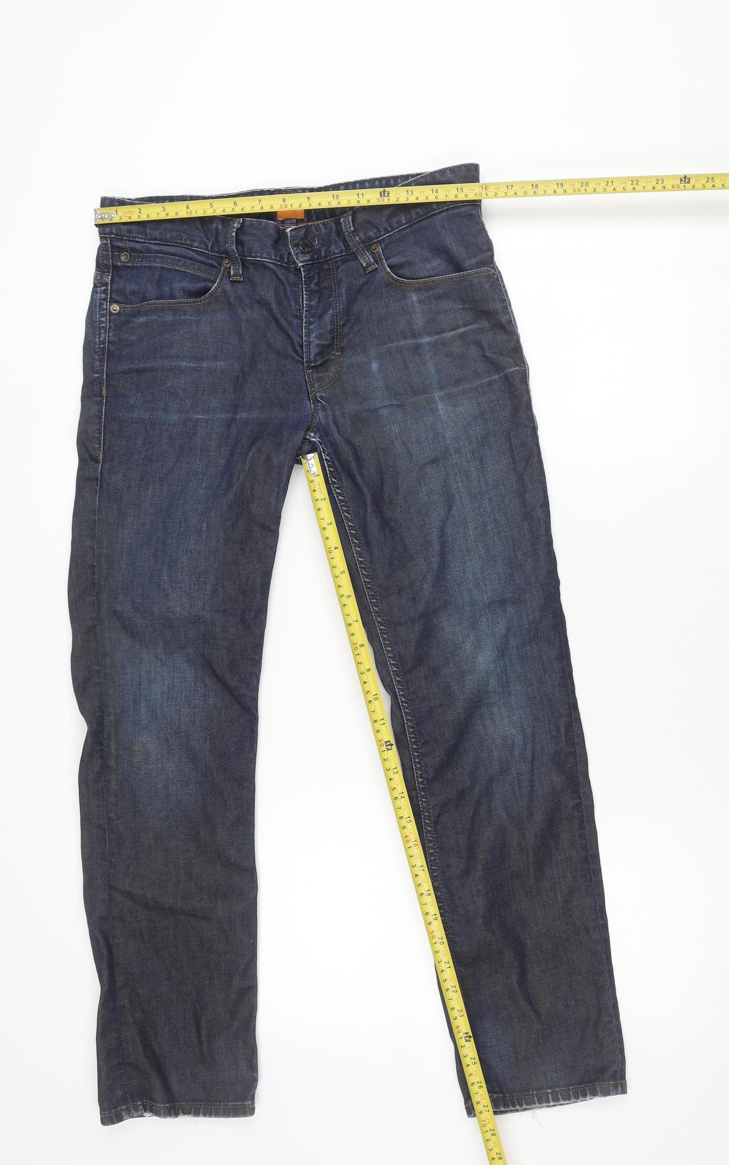 Hugo Boss Men's Blue Straight Leg Jeans Size 32W 30L Denim