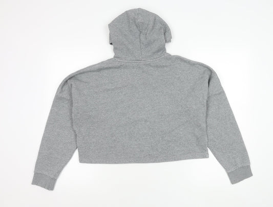 Puma Girls Grey Pullover Hoodie 13-14 Years Graphic Logo Sportswear