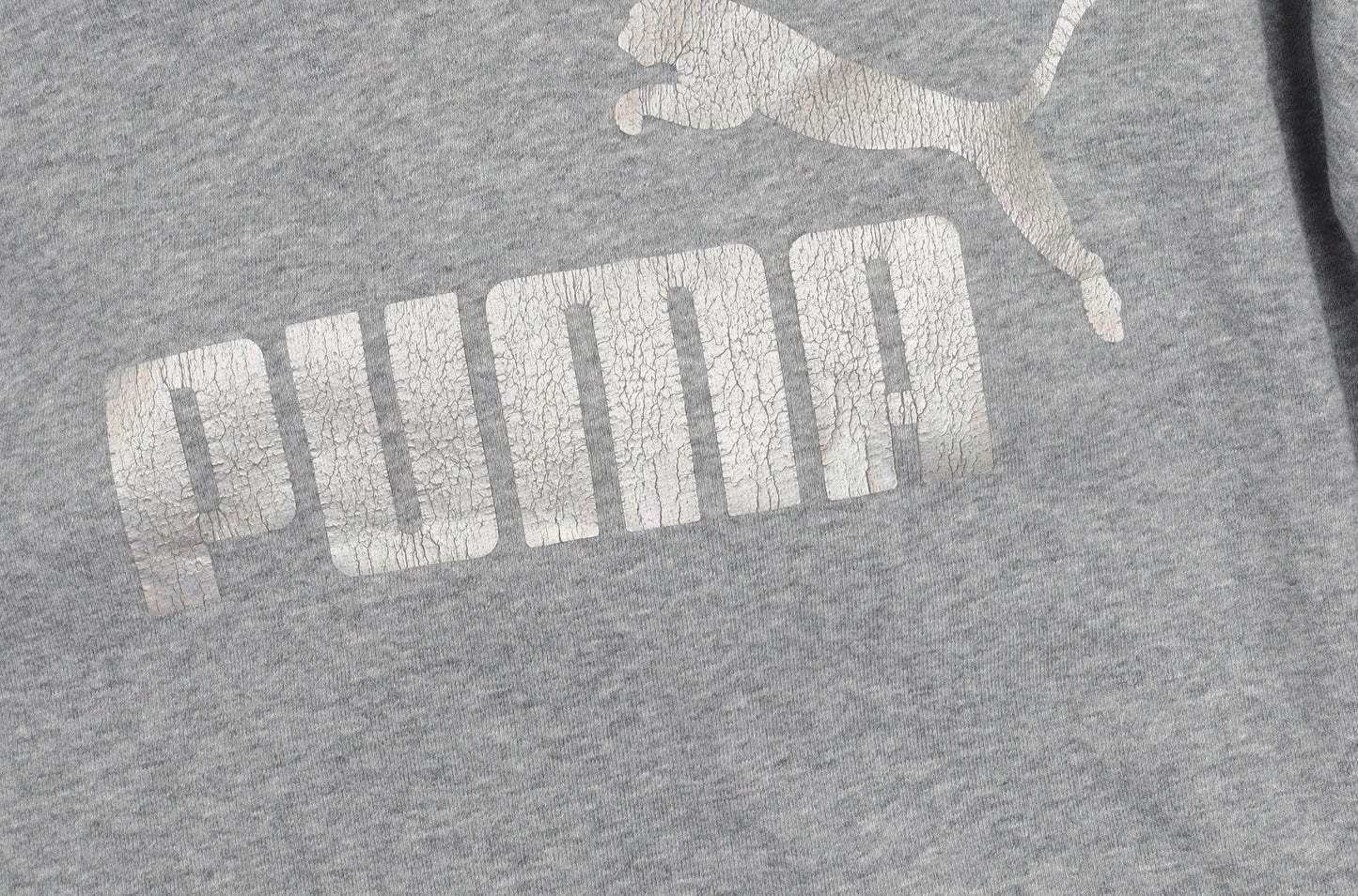 Puma Girls Grey Pullover Hoodie 13-14 Years Graphic Logo Sportswear
