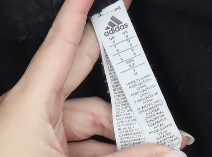 Adidas Womens Black S Sweatpants Joggers Tapered Cotton Blend